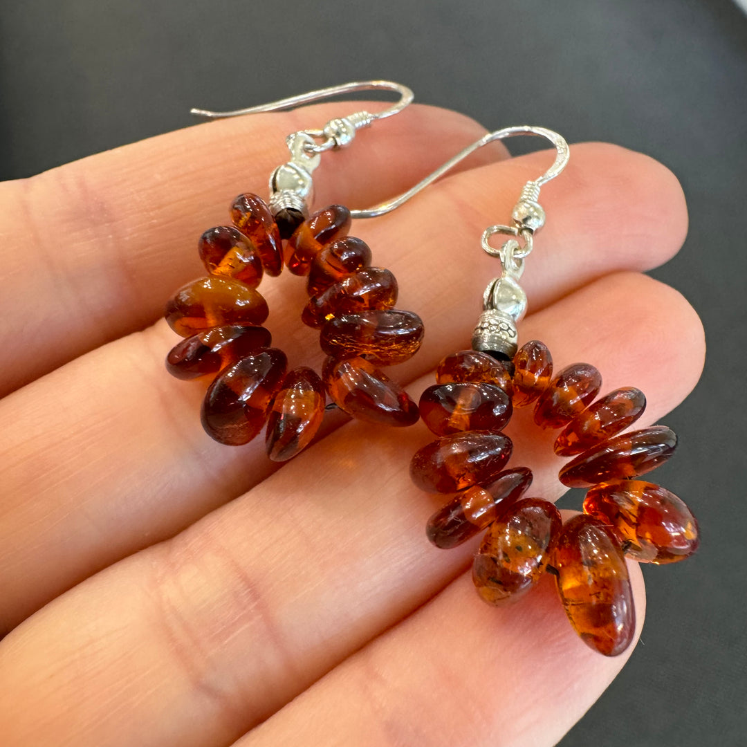 Baltic Amber Graduated Drop Earrings