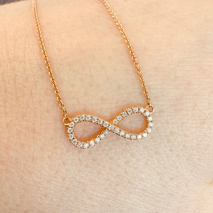 18k Rose Gold Infinity Diamond Necklace
