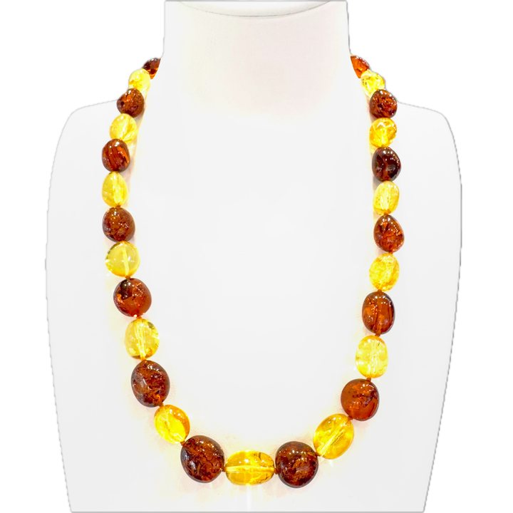 Baltic Amber Brown And Yellow Graduated Necklace