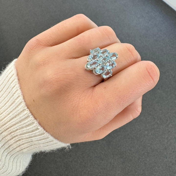 Sterling Silver Fancy Blue Topaz Ring