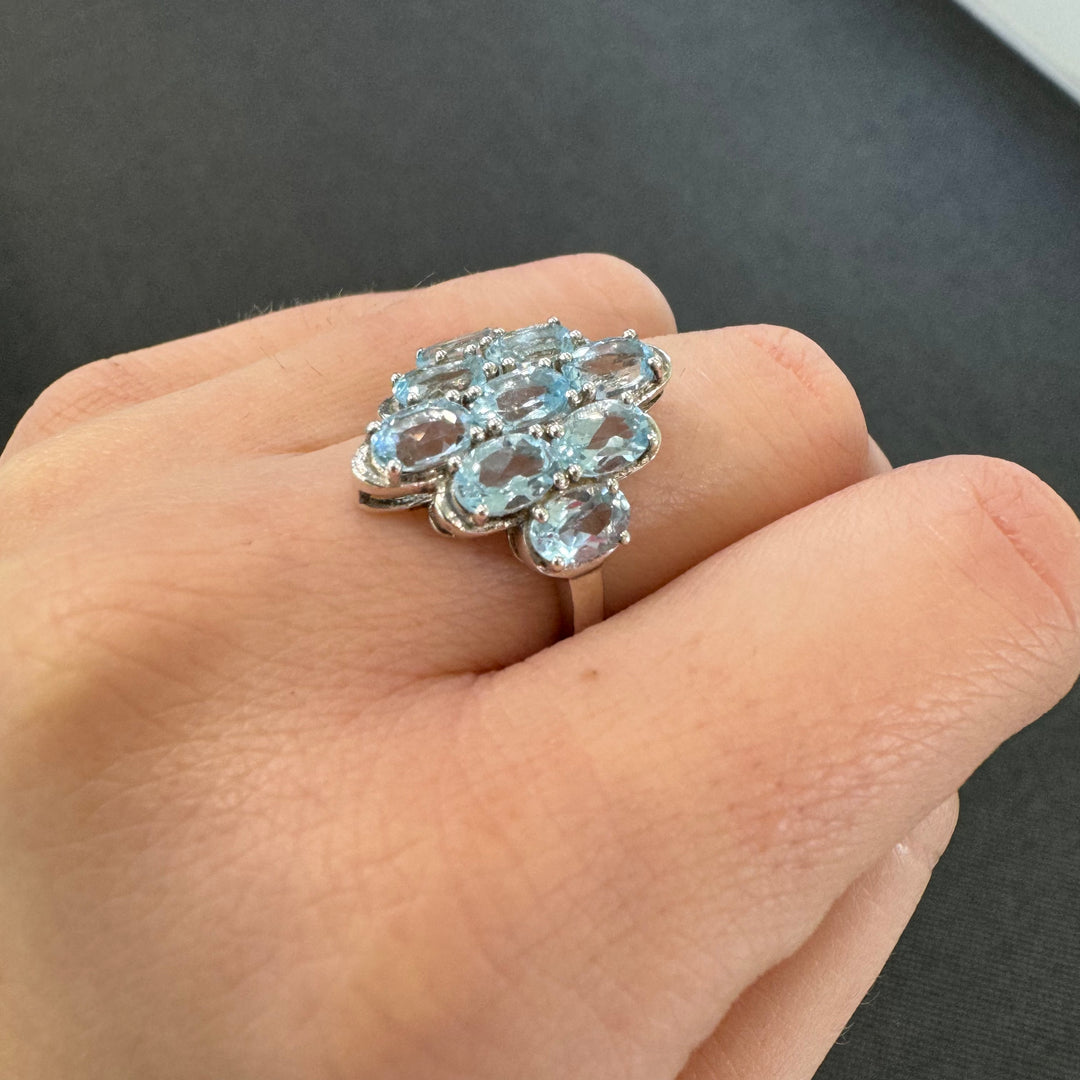 Sterling Silver Fancy Blue Topaz Ring