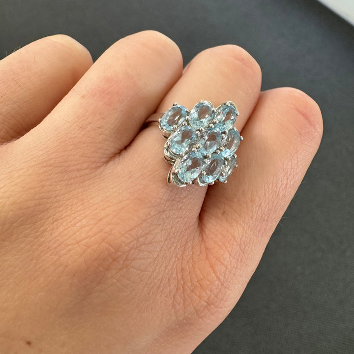 Sterling Silver Fancy Blue Topaz Ring