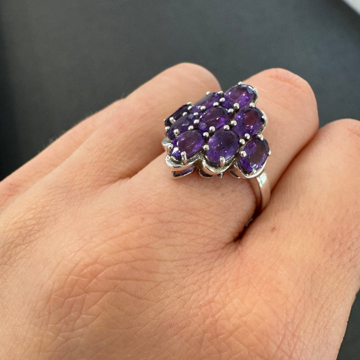 Sterling Silver Fancy Amethyst Ring