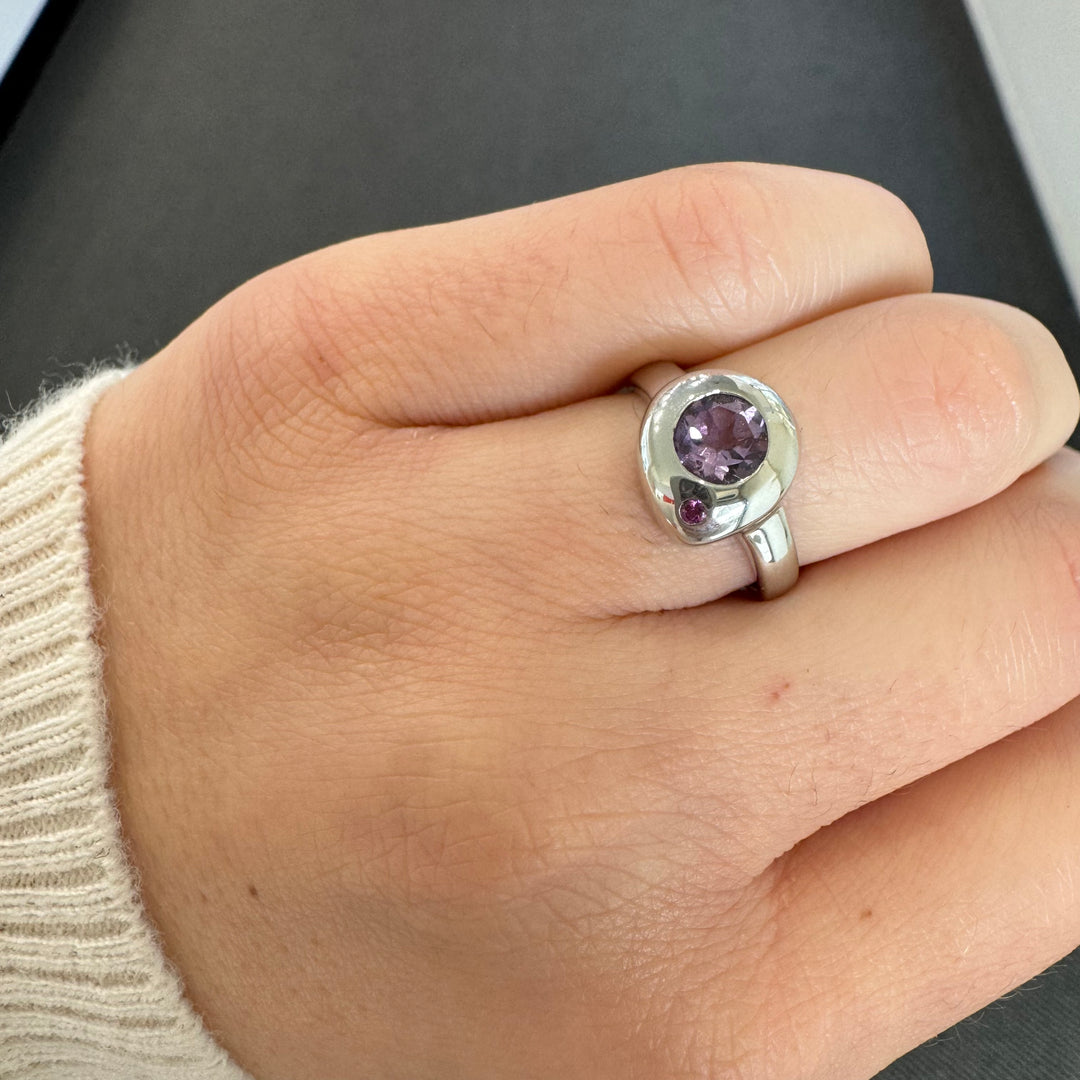 Sterling Silver Modern Amethyst Ring