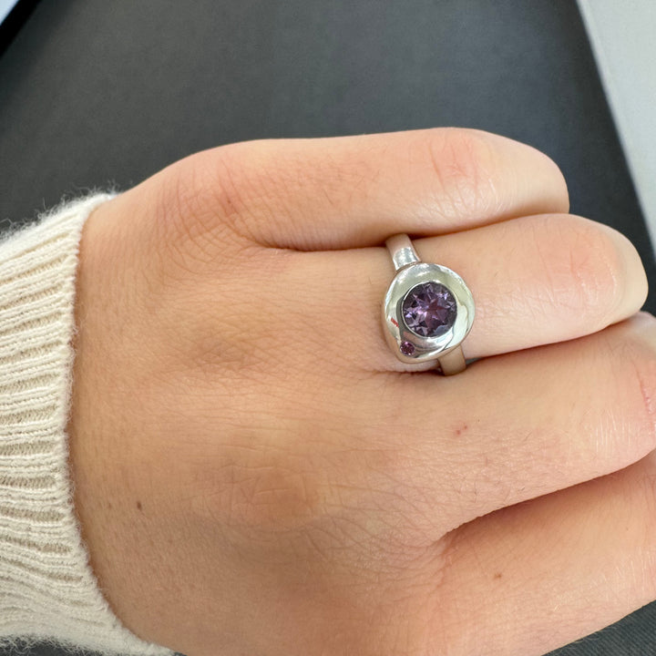Sterling Silver Modern Amethyst Ring