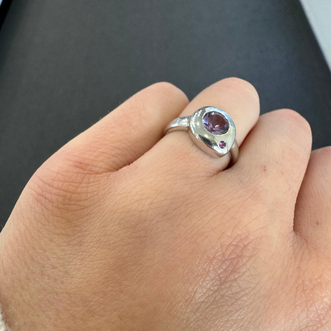 Sterling Silver Modern Amethyst Ring