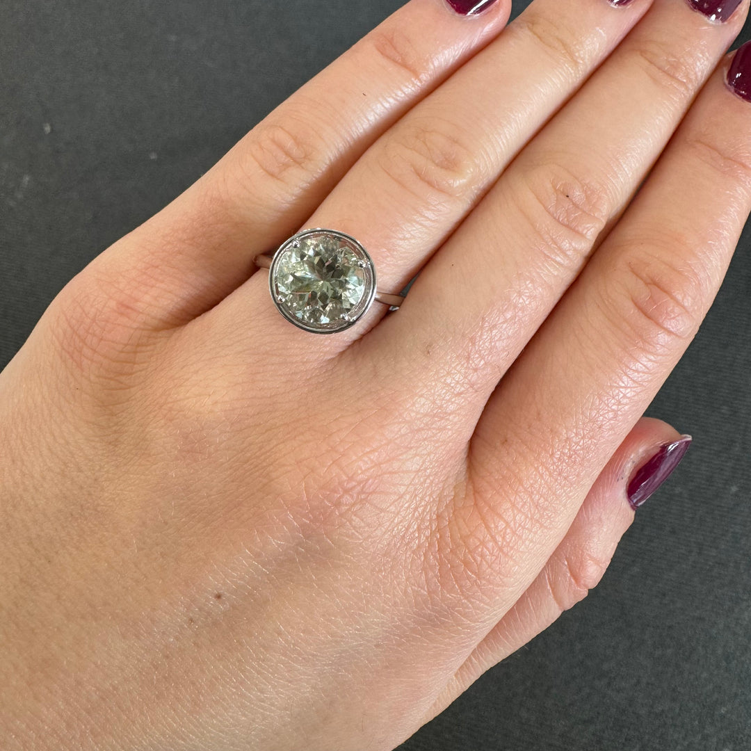 Sterling Silver Green Amethyst Ring