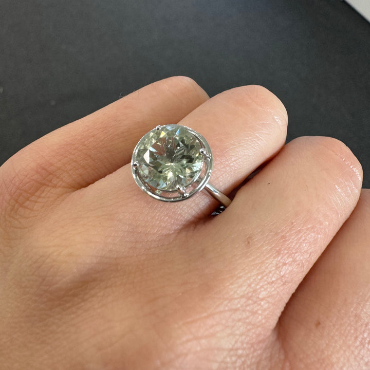 Sterling Silver Green Amethyst Ring