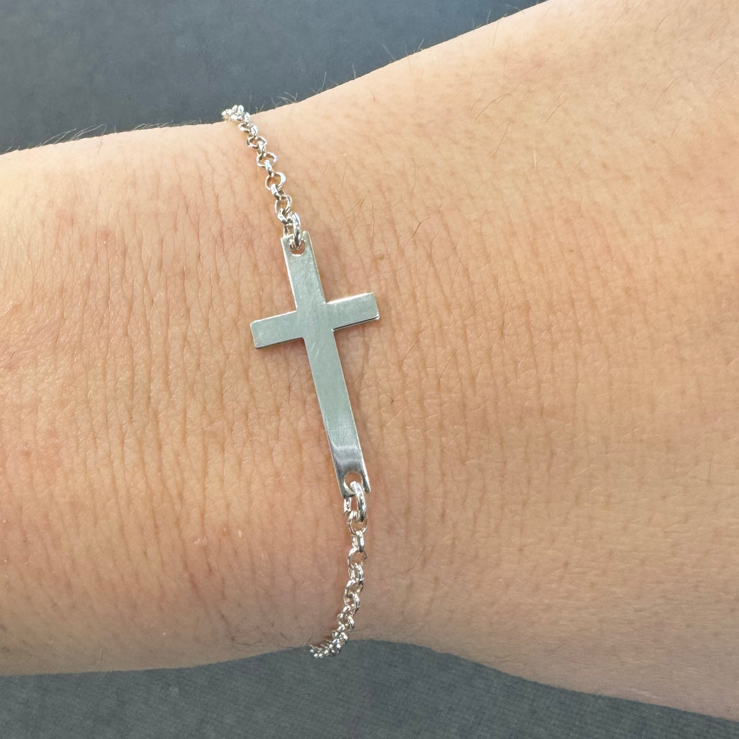 Sterling Silver Cross Bracelet