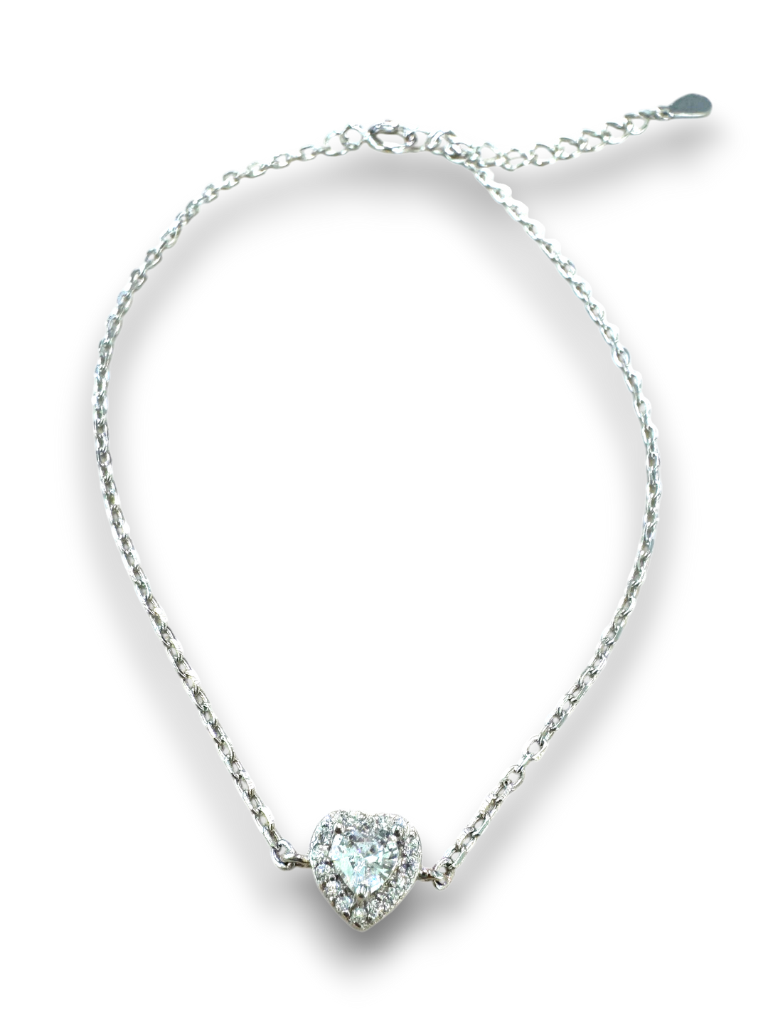 Sterling Silver CZ Heart Bracelet