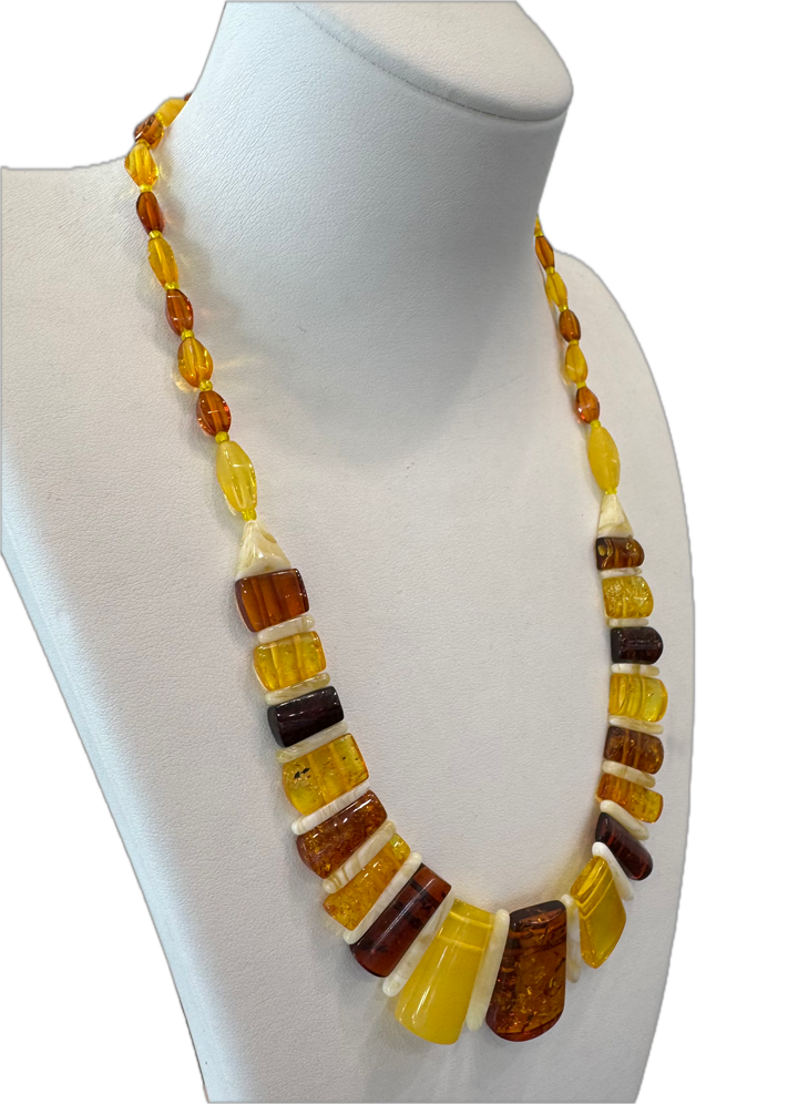 Baltic Amber Multi-Colour Flat Necklace