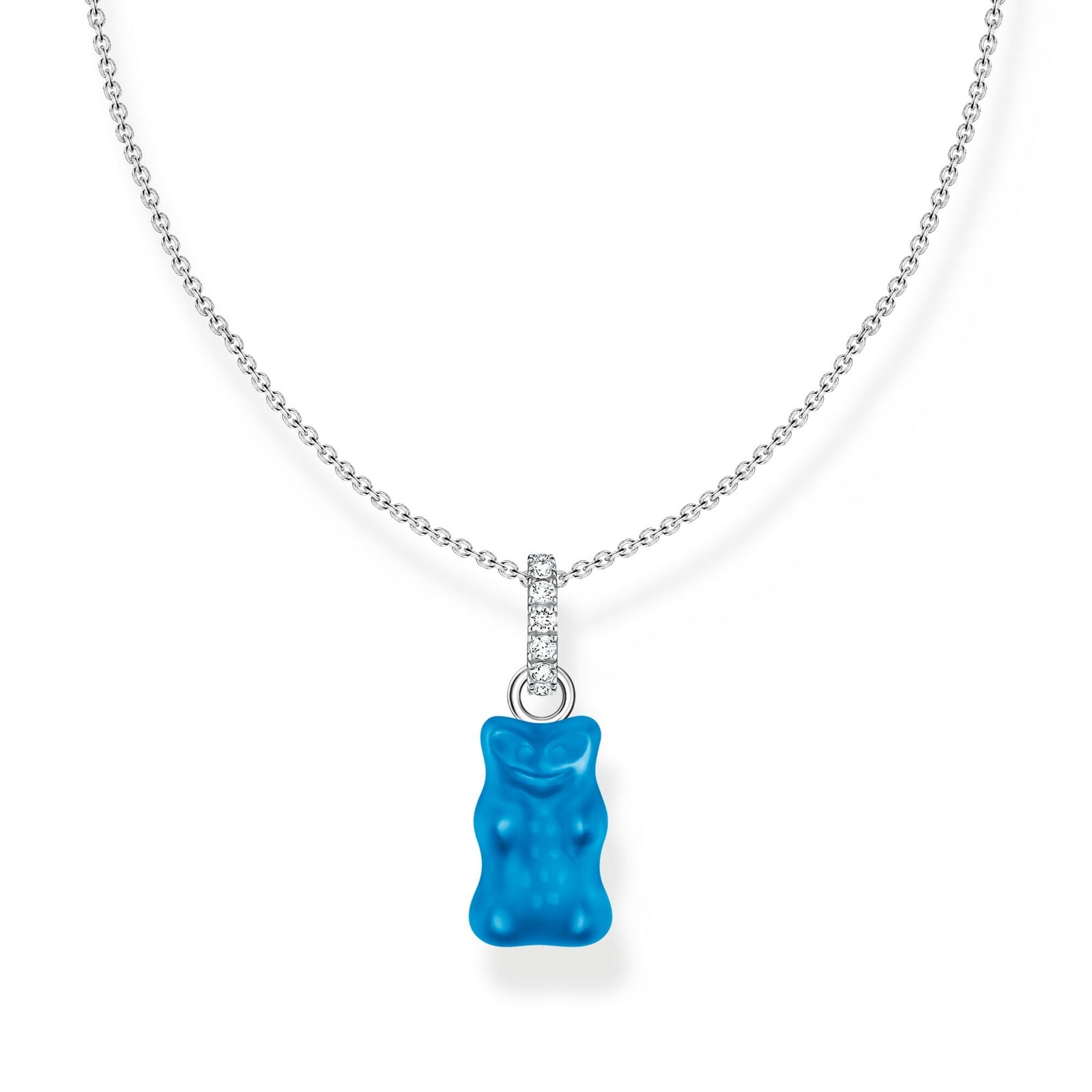 THOMAS SABO Necklace with blue goldbears pendant and zirconia - B & S Lyncris Jewellers