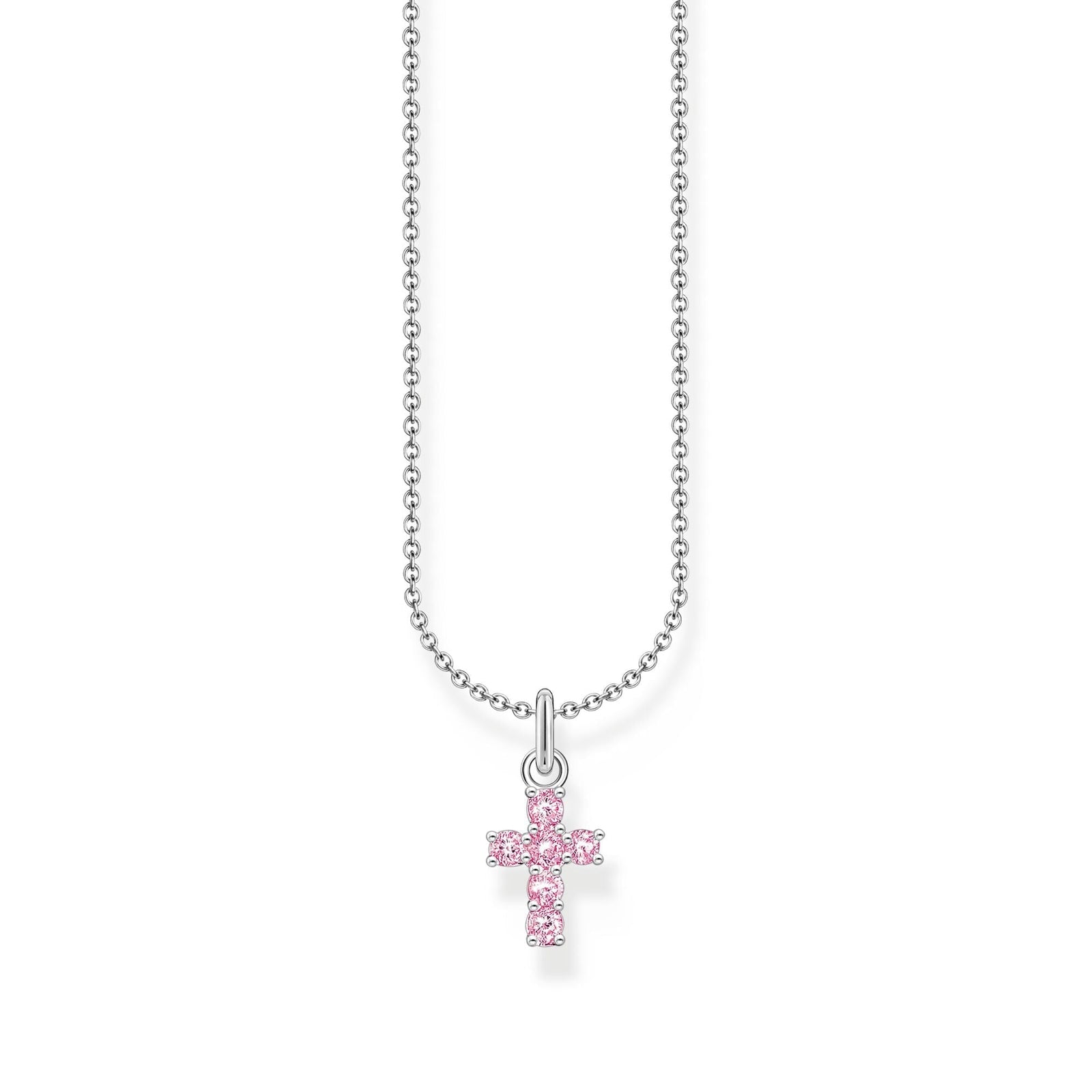 THOMAS SABO Necklace with cross pendant with pink zirconia - B & S Lyncris Jewellers