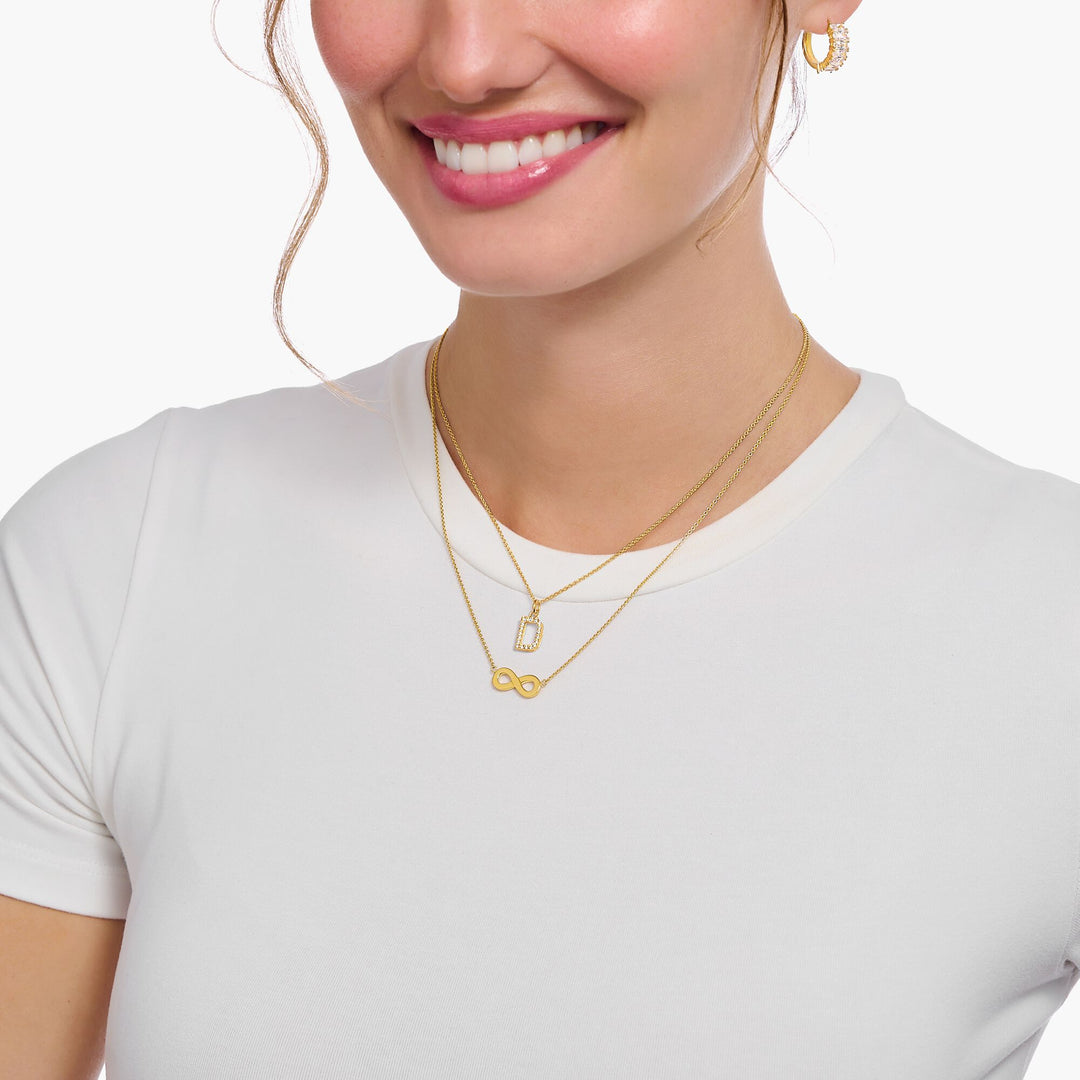 THOMAS SABO Necklace with letter pendant D and white zirconia - gold