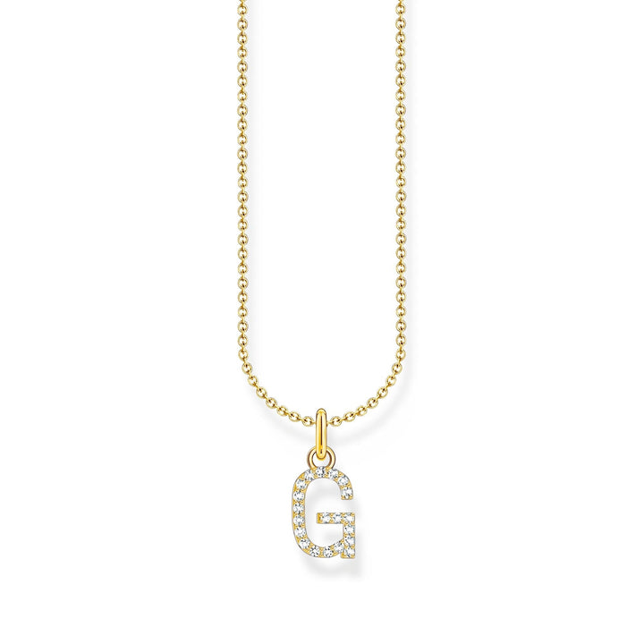 THOMAS SABO Necklace with letter pendant G and white zirconia - gold