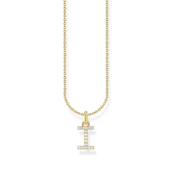 THOMAS SABO Necklace with letter pendant I and white zirconia - gold