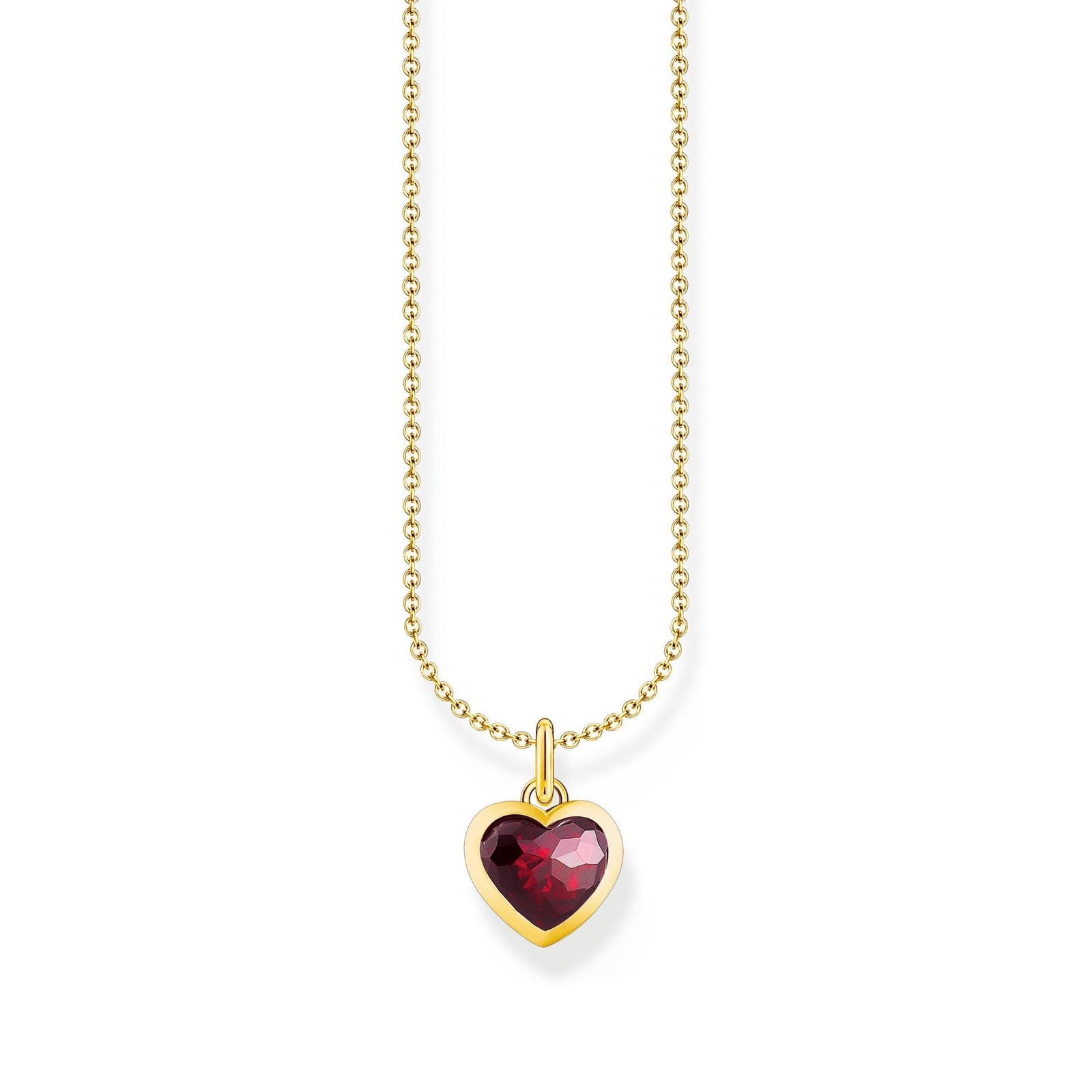 THOMAS SABO Heart pendant necklace gold with red zirconia - B & S Lyncris Jewellers