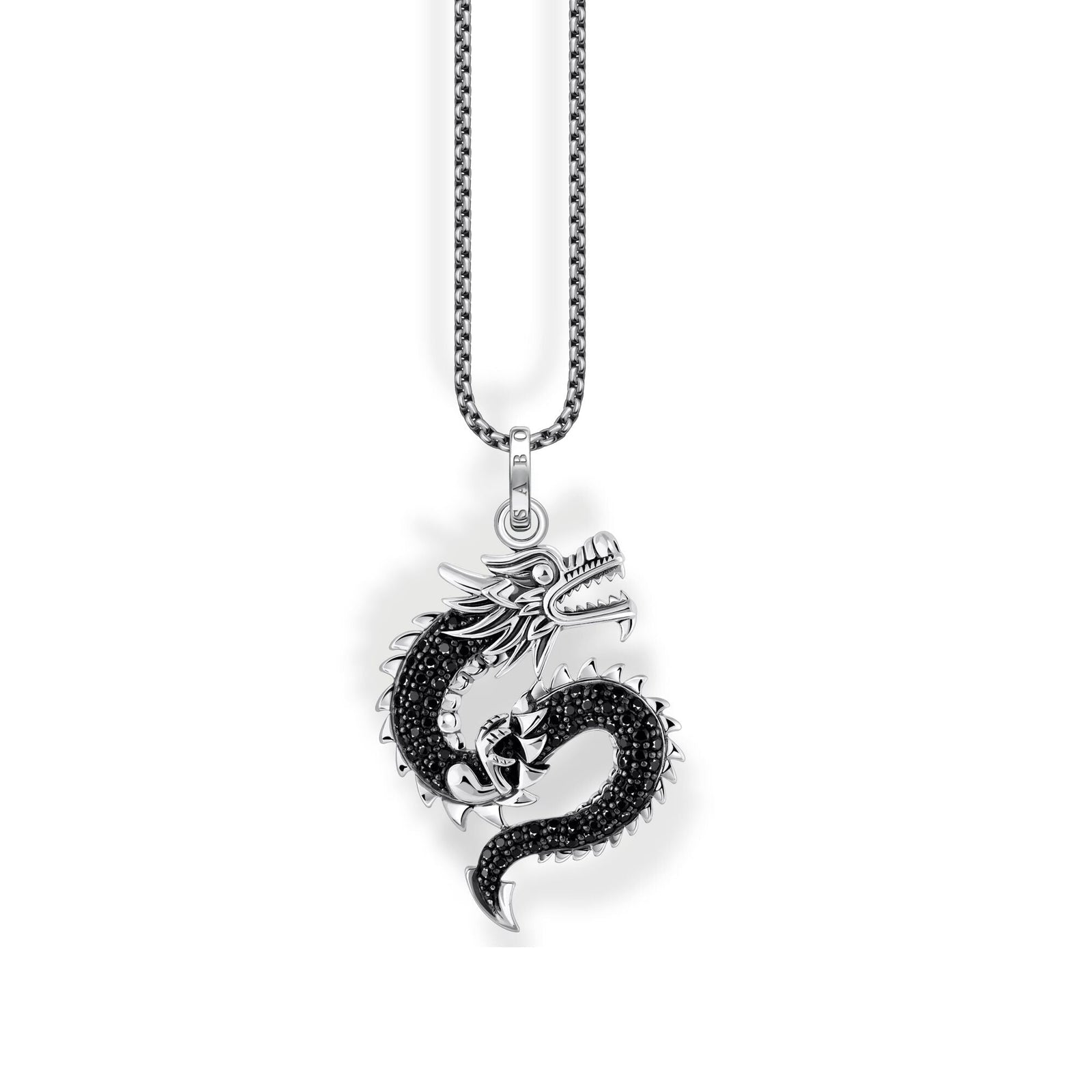 THOMAS SABO Necklace with dragon pendant black stones - B & S Lyncris Jewellers