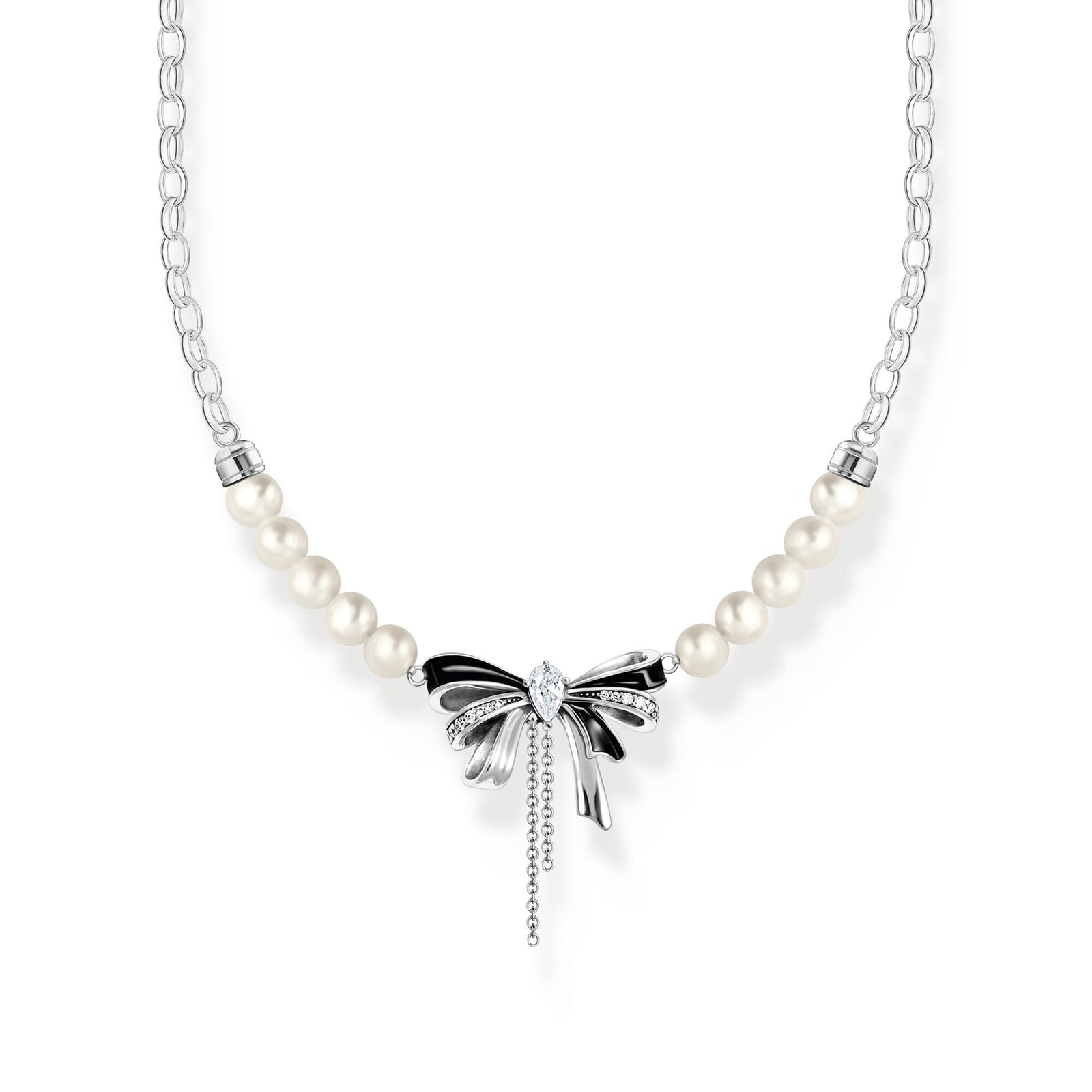 THOMAS SABO Romance bow necklace with freshwater pearls - B & S Lyncris Jewellers