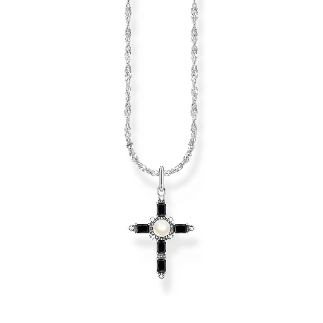 THOMAS SABO Romance Necklace with black cross pendant - B &amp; S Lyncris Jewellers