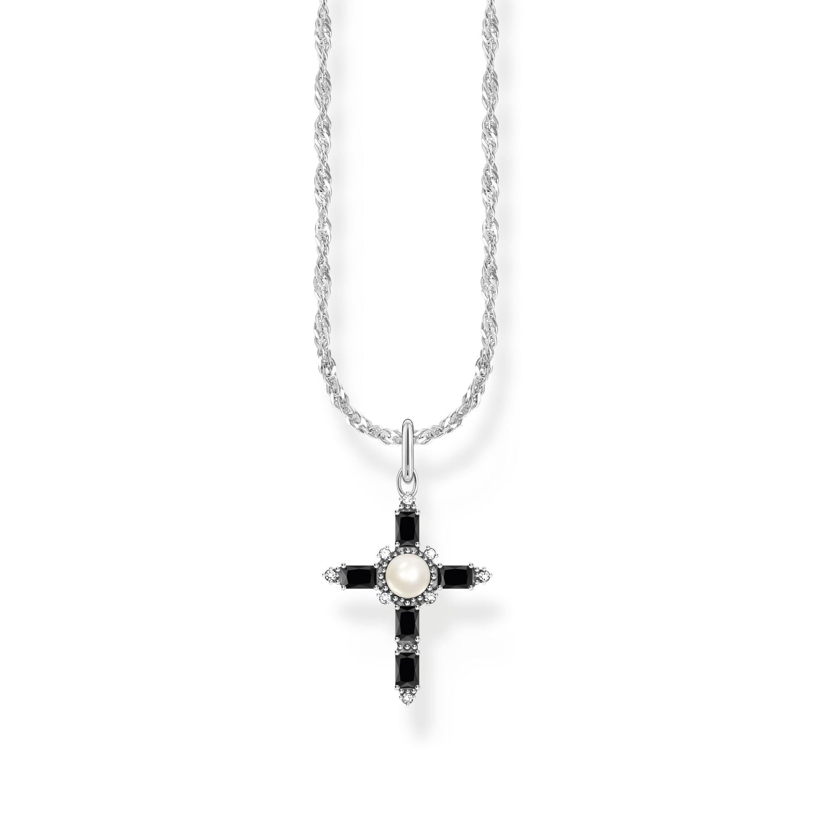 THOMAS SABO Romance Necklace with black cross pendant - B & S Lyncris Jewellers