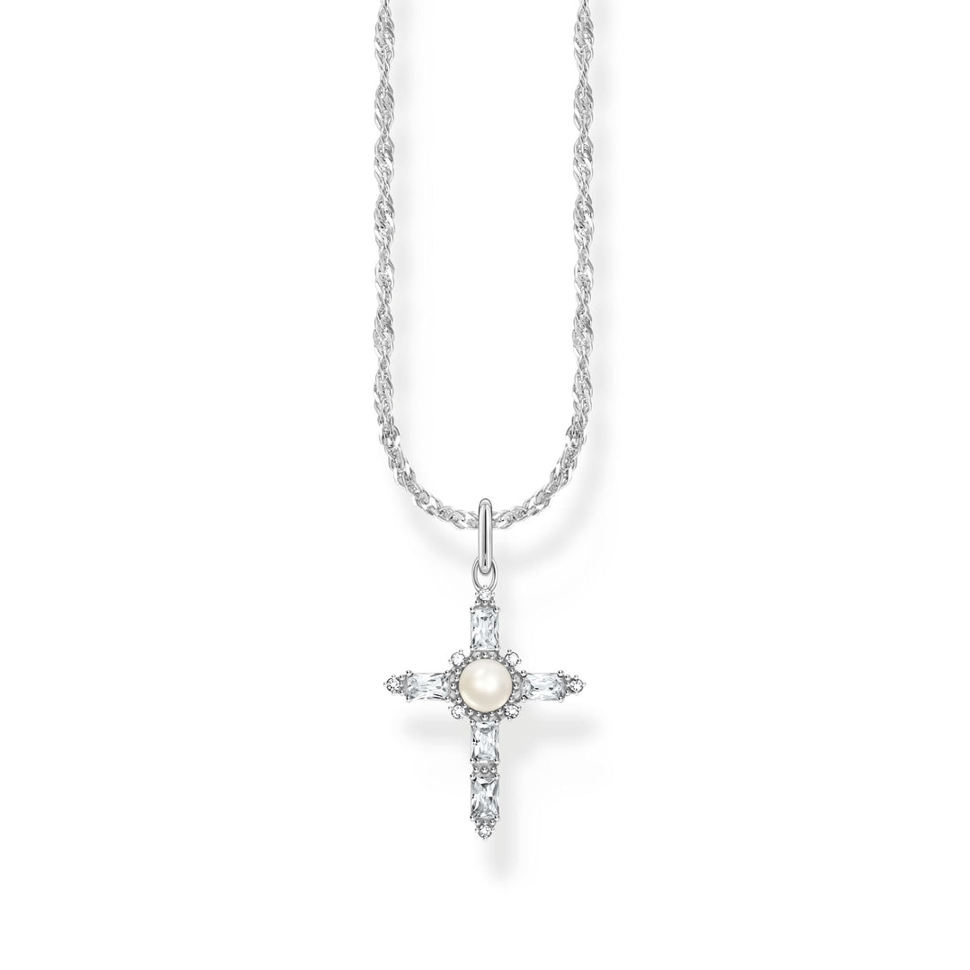 THOMAS SABO Romance Necklace with white cross pendant - B &amp; S Lyncris Jewellers