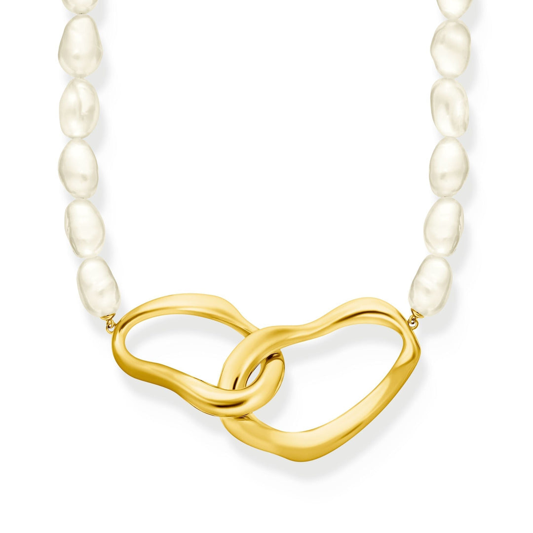 THOMAS SABO Bold Pearl Necklace in Gold - B &amp; S Lyncris Jewellers