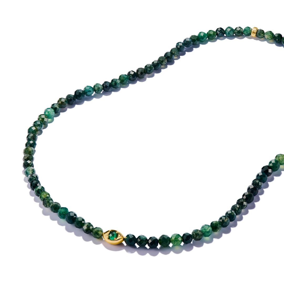 THOMAS SABO Elyndra Necklace with Green Moss Agate Beads