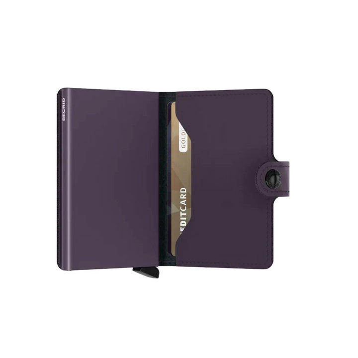 SECRID Miniwallet Matte Dark Purple Leather RFID Wallet SC4208