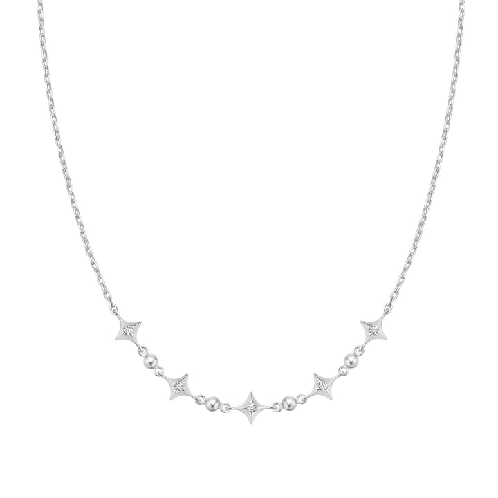 Ania Haie Silver Sparkling Star Station Necklace