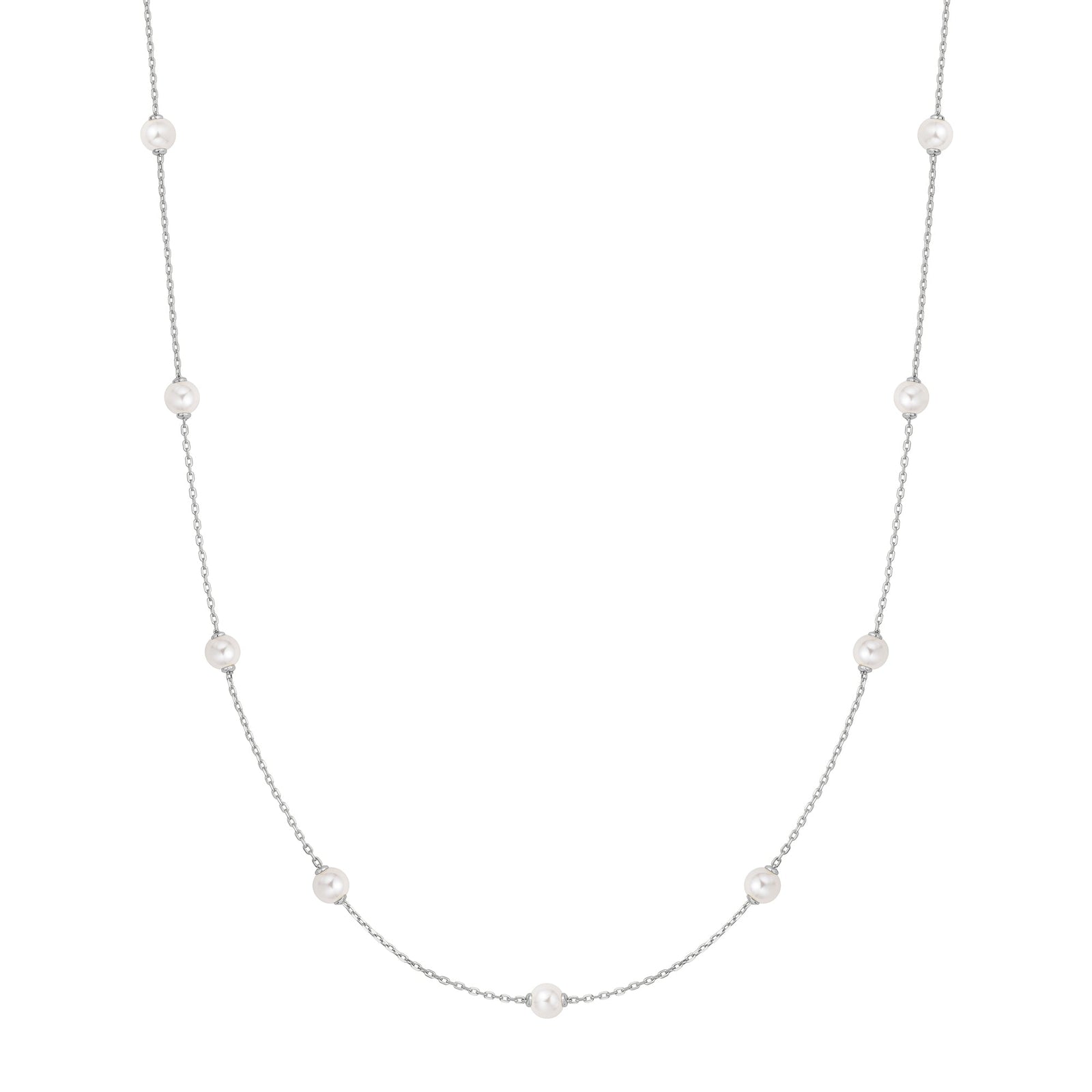 Ania Haie Silver Shell Pearl Station Chain Necklace - B & S Lyncris Jewellers