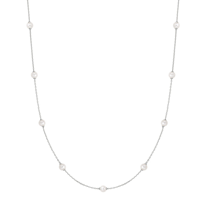 Ania Haie Silver Shell Pearl Station Chain Necklace