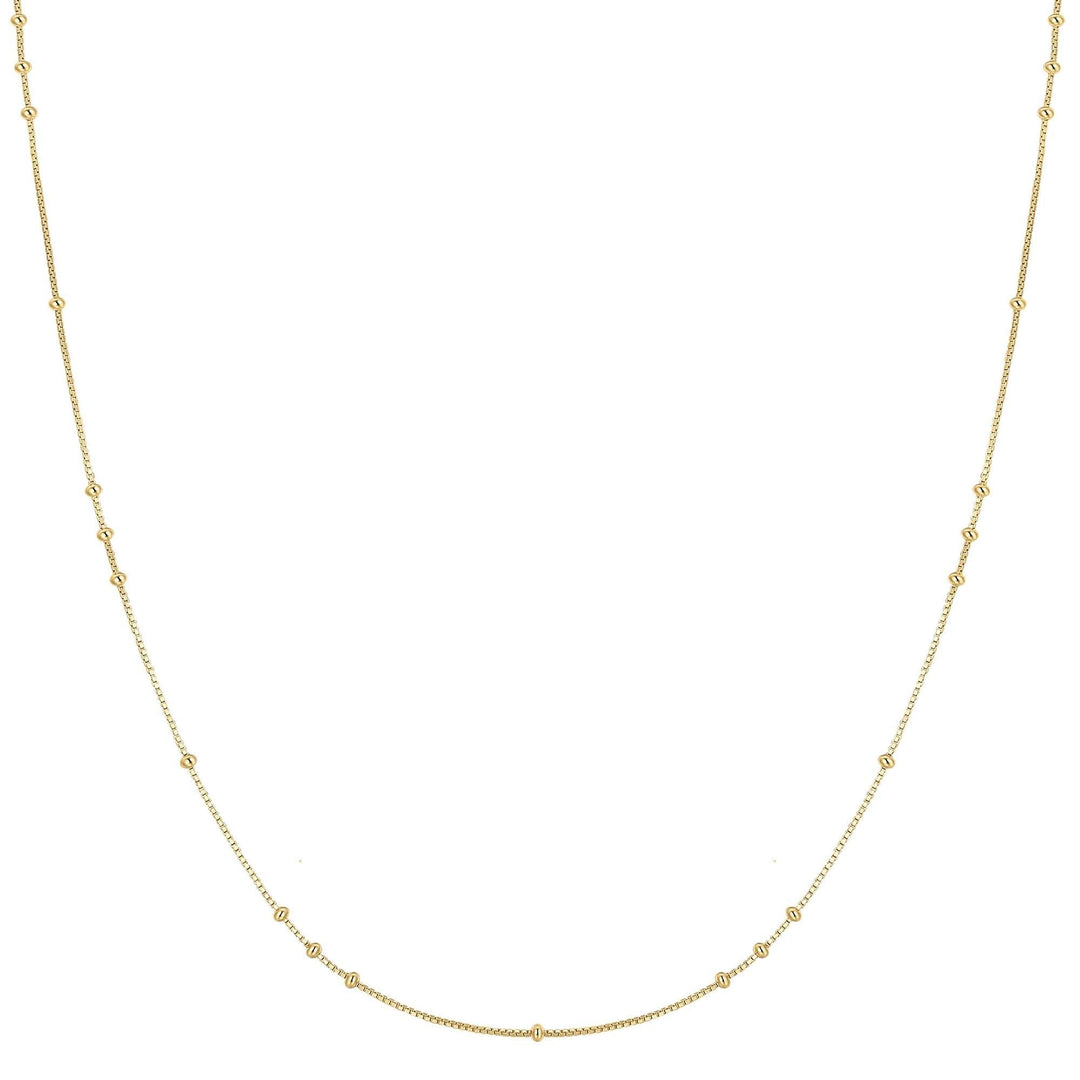 Gold Mini Bead Station Necklace - B &amp; S Lyncris Jewellers