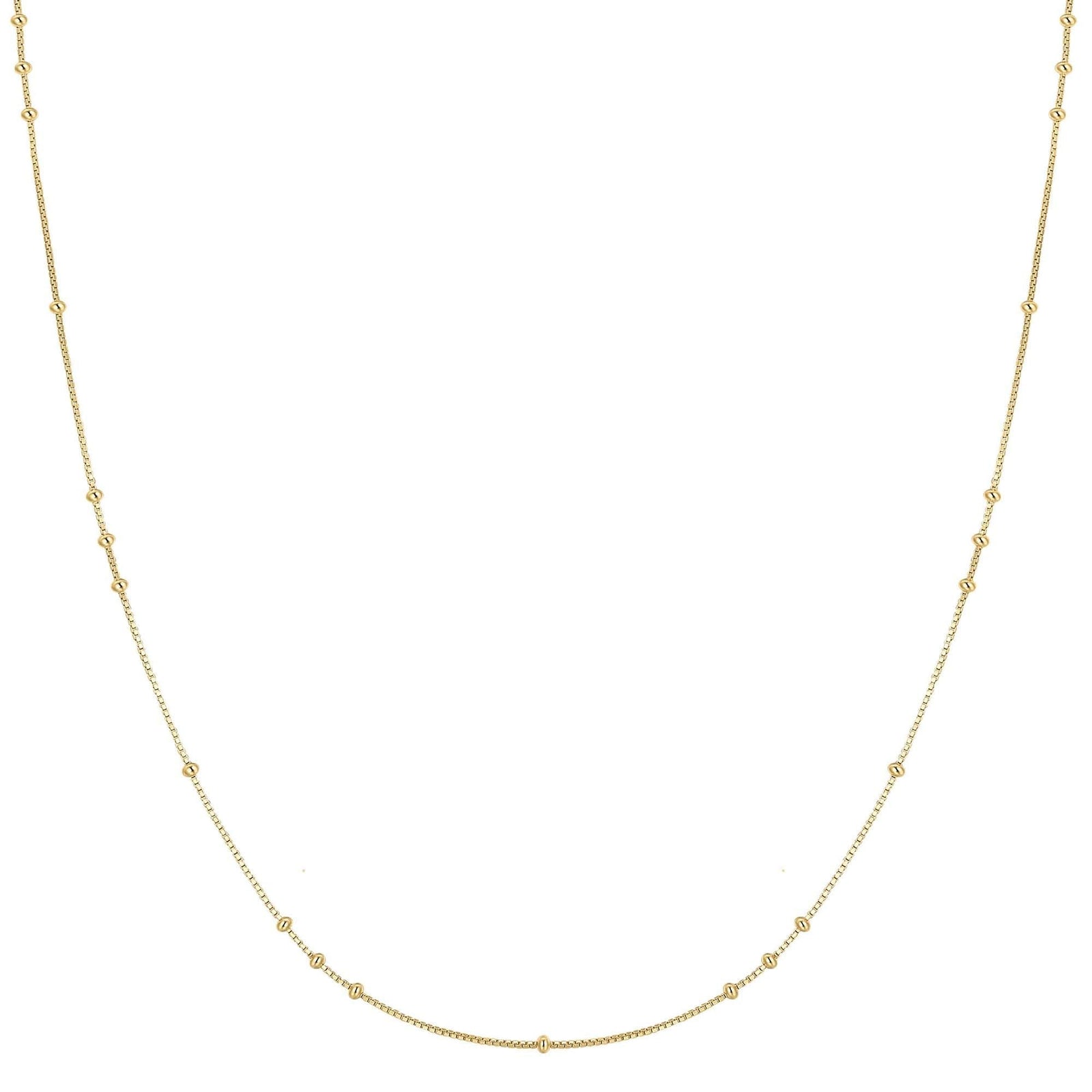 Gold Mini Bead Station Necklace - B & S Lyncris Jewellers