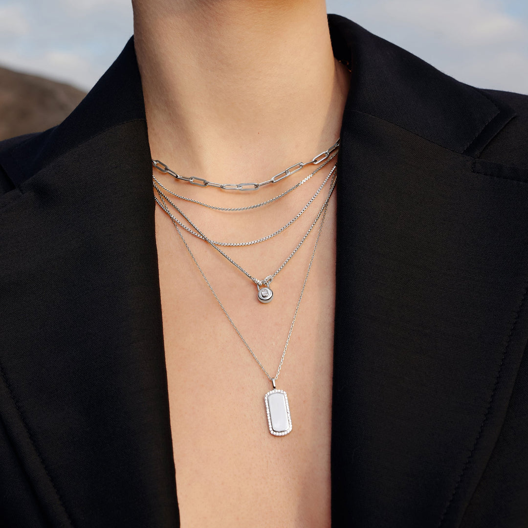 Ania Haie Silver Linked Locket Dangle Necklace