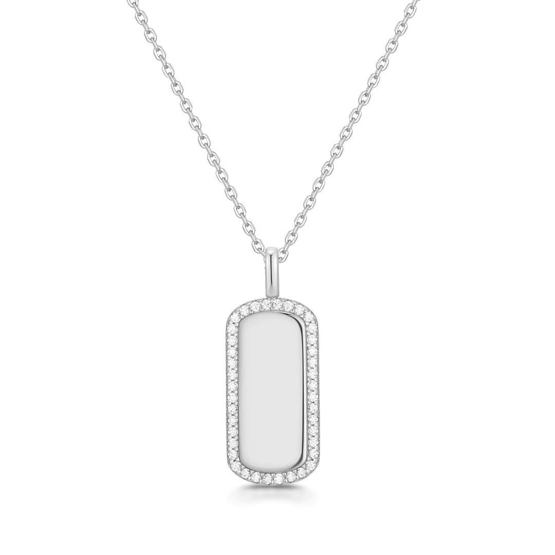 Ania Haie Silver Sparkling Tag Necklace