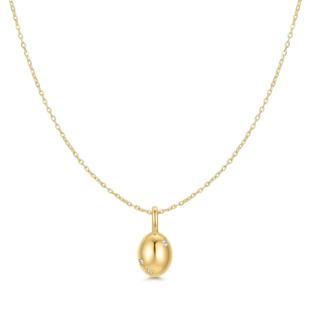 Ania Haie Gold Floral Oval Pendent Necklace