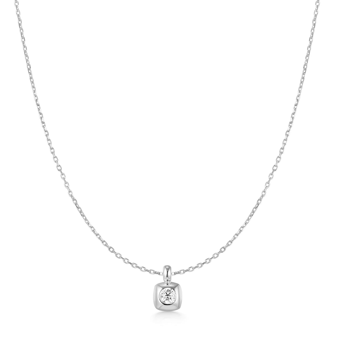 Ania Haie Silver Modern Bezel-Set Solitaire Necklace - B &amp; S Lyncris Jewellers