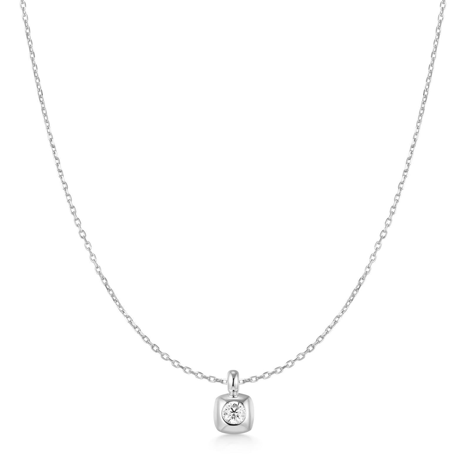 Ania Haie Silver Modern Bezel-Set Solitaire Necklace - B & S Lyncris Jewellers