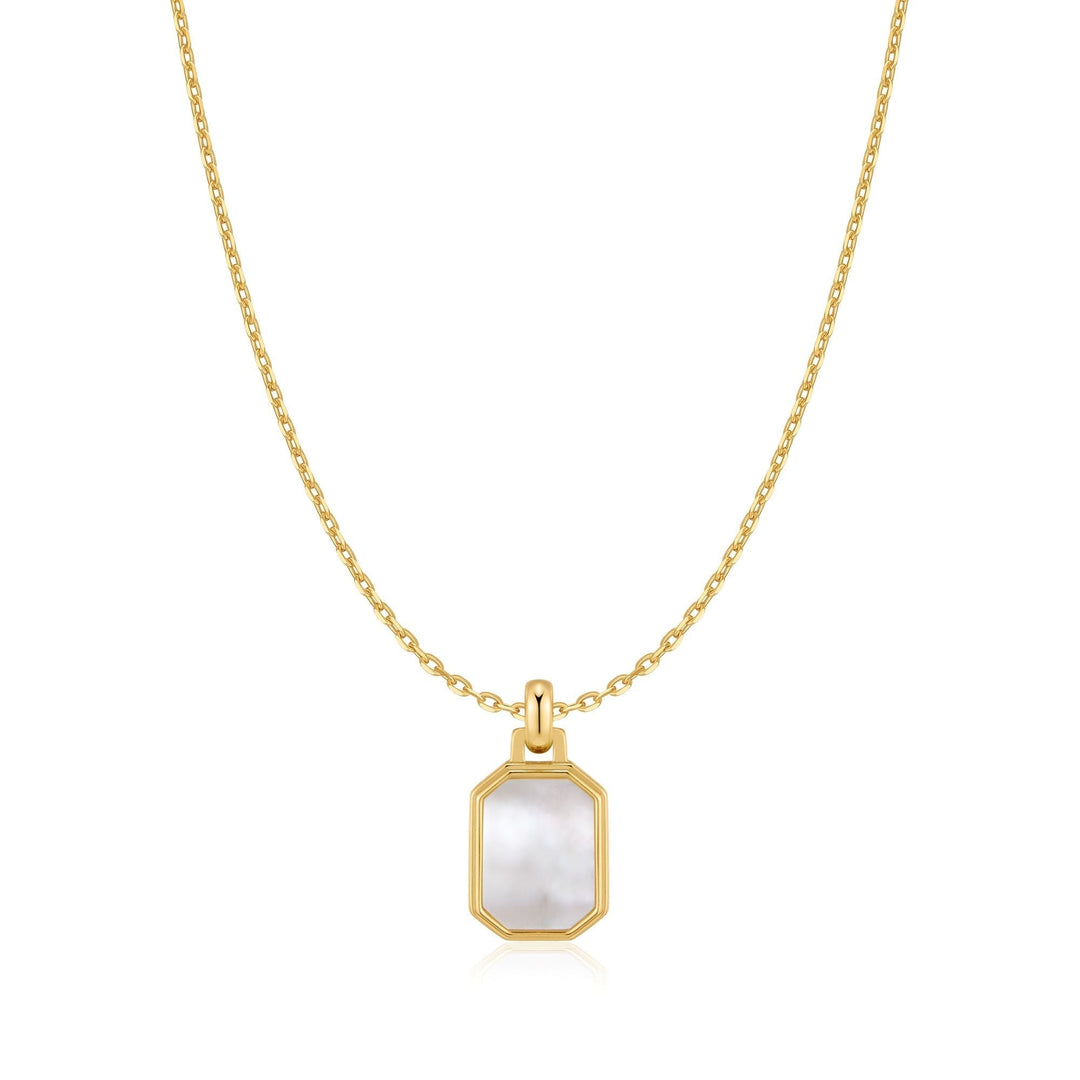 Ania Haie Gold Square Mother-of-Pearl Necklace - B &amp; S Lyncris Jewellers