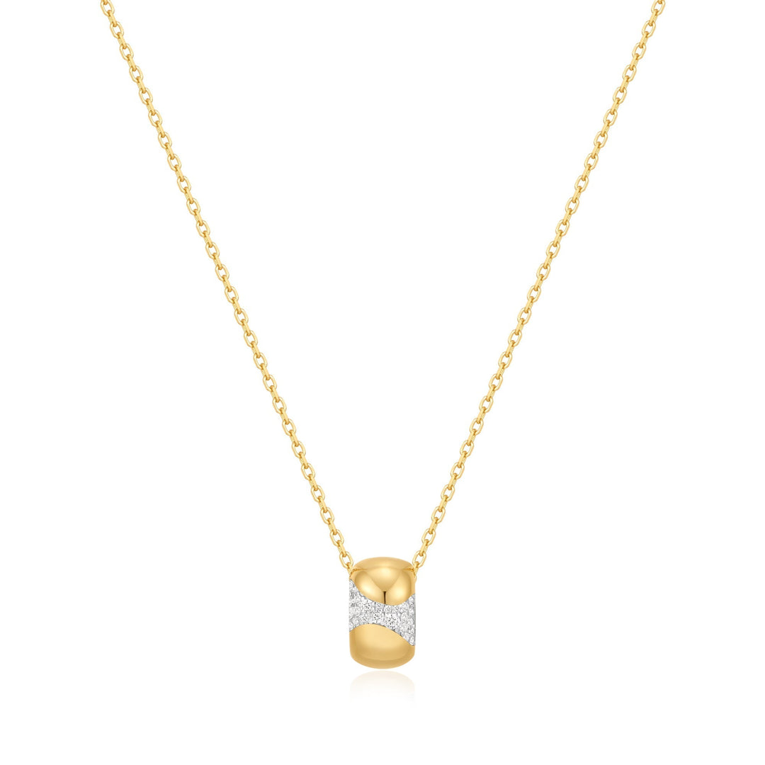 Ania Haie Gold Puffed Rivulet Pave Necklace - B &amp; S Lyncris Jewellers