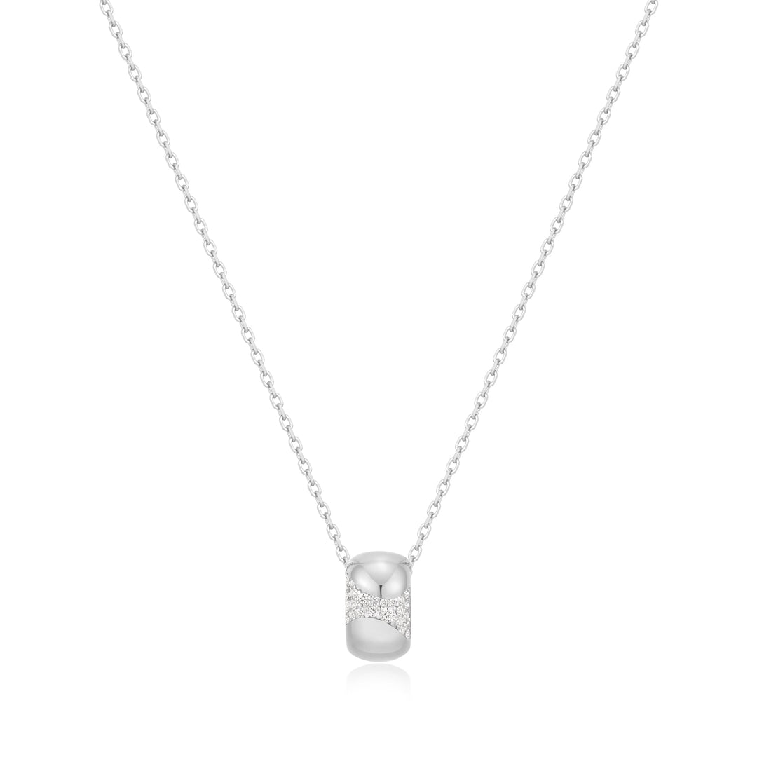Ania Haie Silver Puffed Rivulet Pave Necklace - B &amp; S Lyncris Jewellers