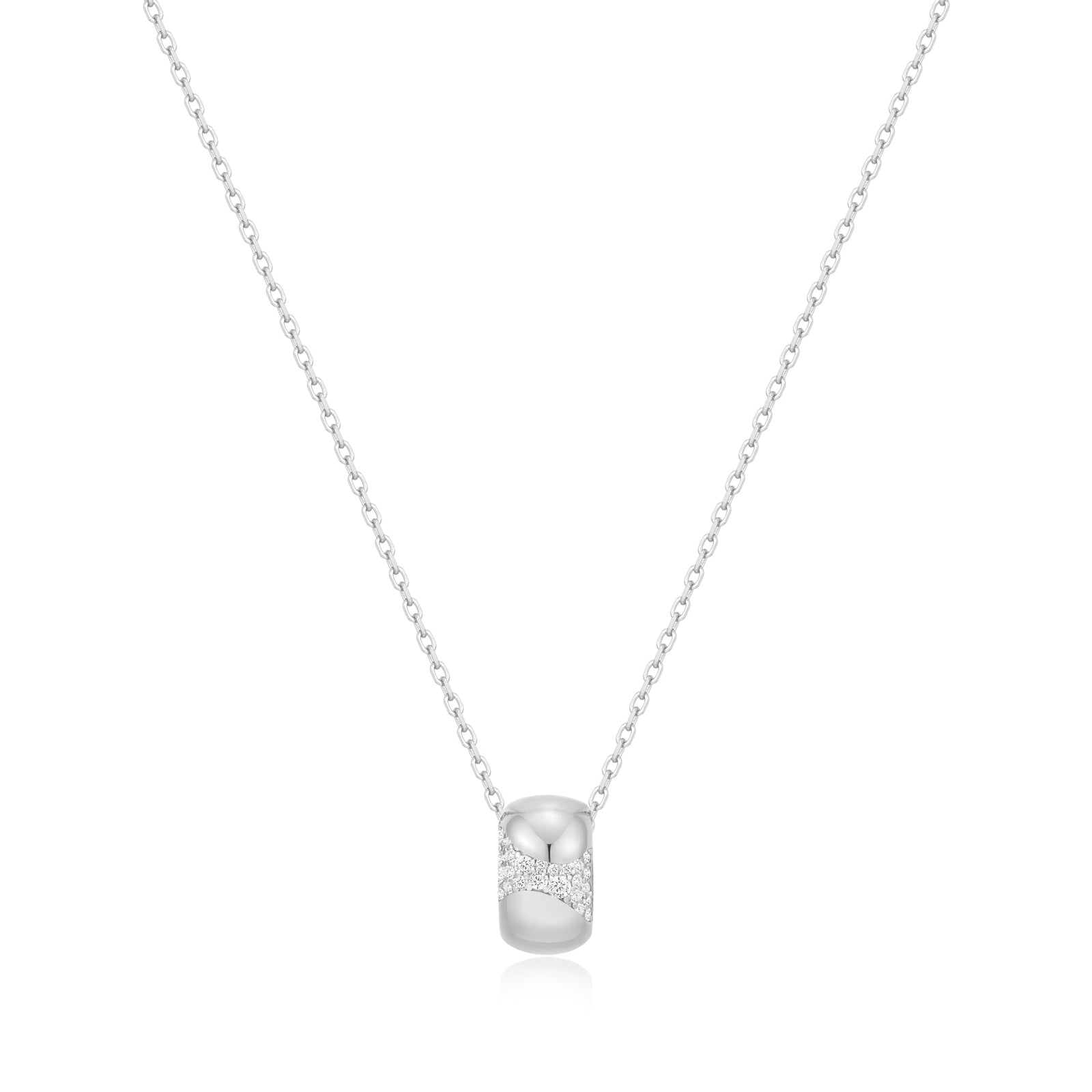 Ania Haie Silver Puffed Rivulet Pave Necklace - B & S Lyncris Jewellers