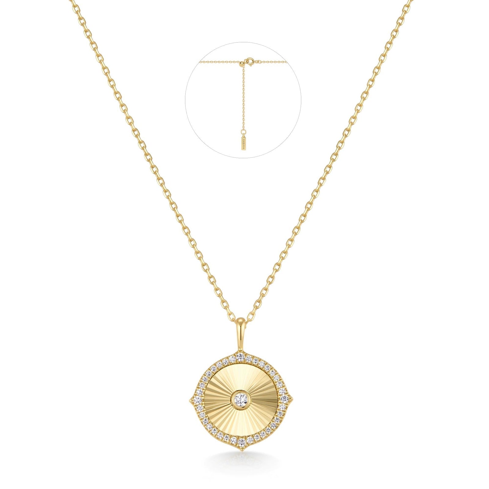 Ania Haie Gold Diamond-Cut Sunny Disc Necklace - B & S Lyncris Jewellers