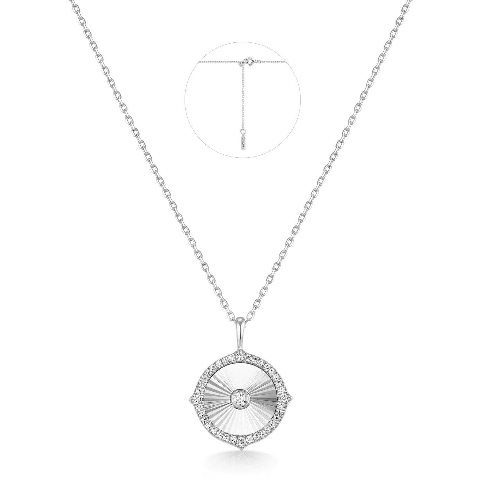 Ania Haie Silver Diamond-Cut Sunny Disc Necklace - B & S Lyncris Jewellers