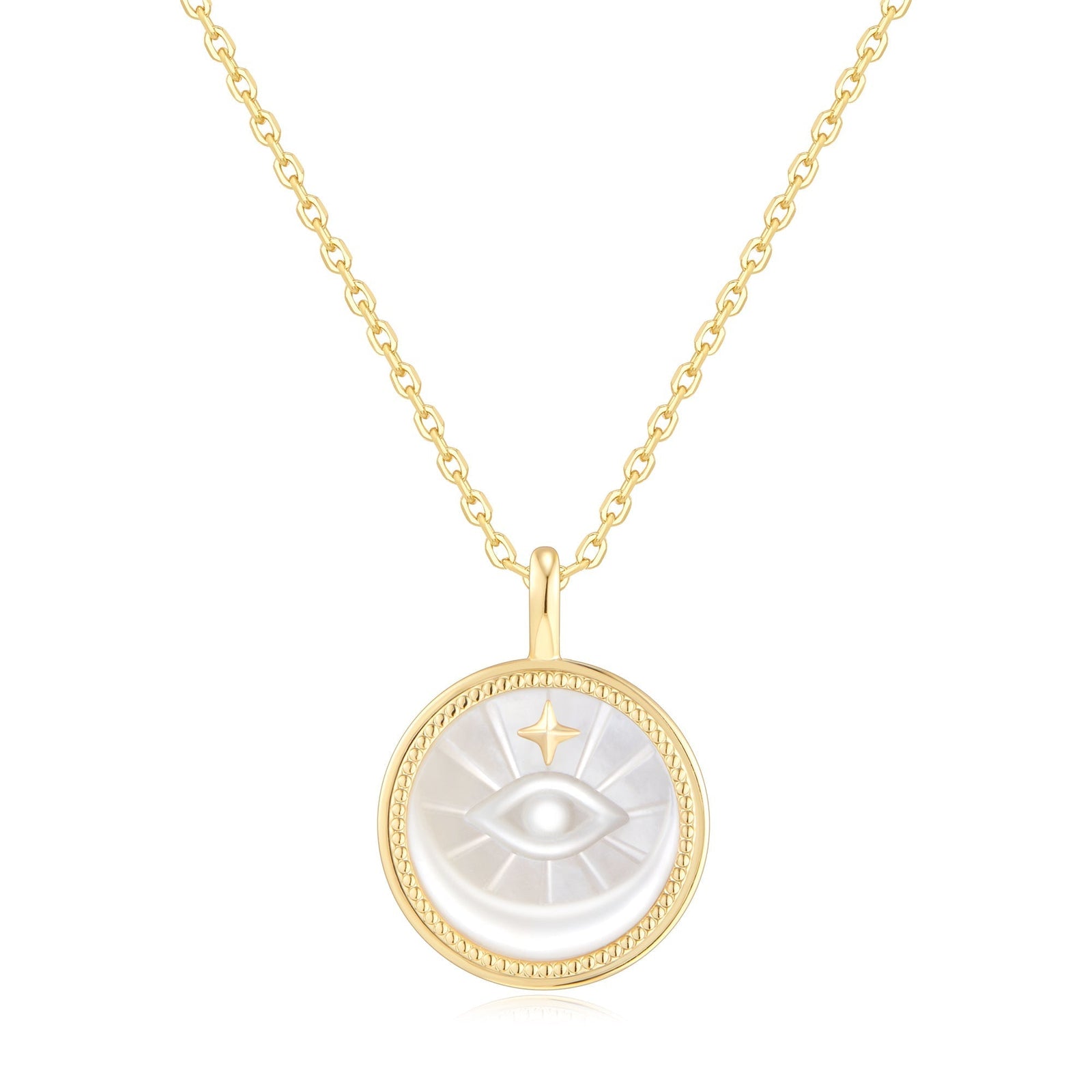 Ania Haie Gold Evil Eye Mother-of-Pearl Medallion Necklace - B & S Lyncris Jewellers