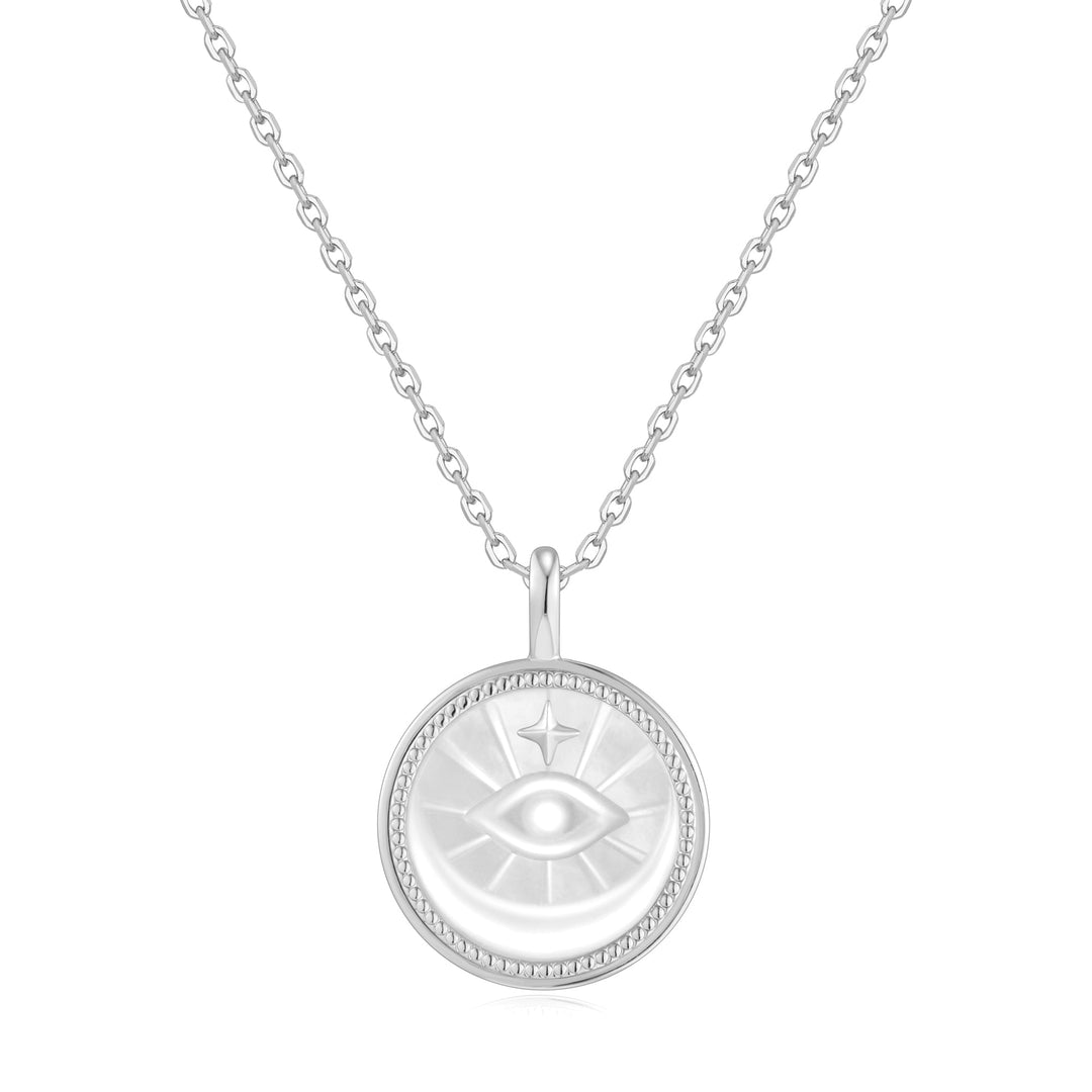 Ania Haie Silver Evil Eye Mother-of-Pearl Medallion Necklace - B &amp; S Lyncris Jewellers
