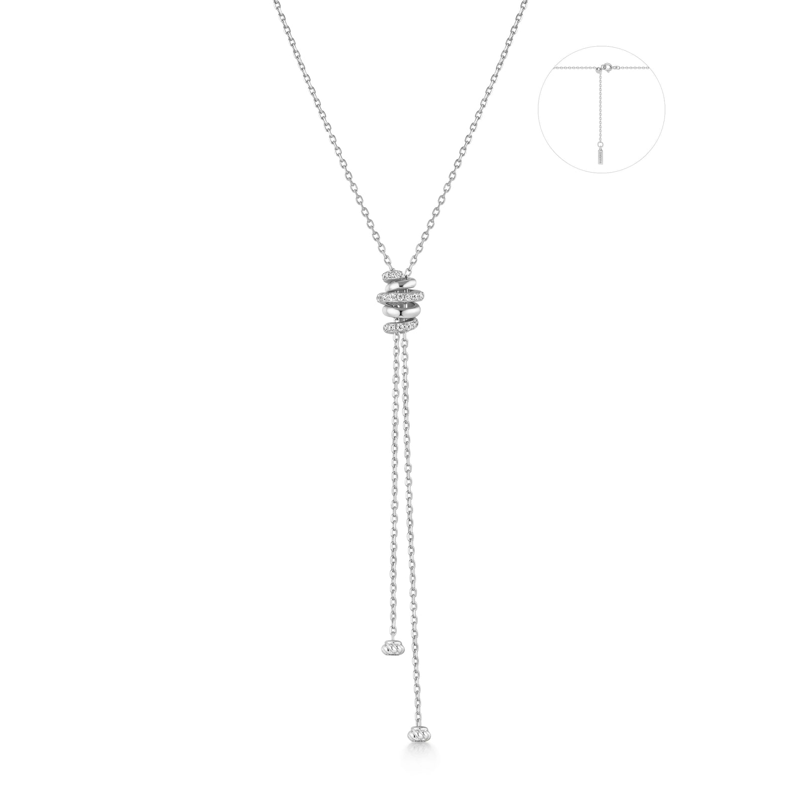 Ania Haie Silver Twisted Rope Lariat Necklace - B & S Lyncris Jewellers
