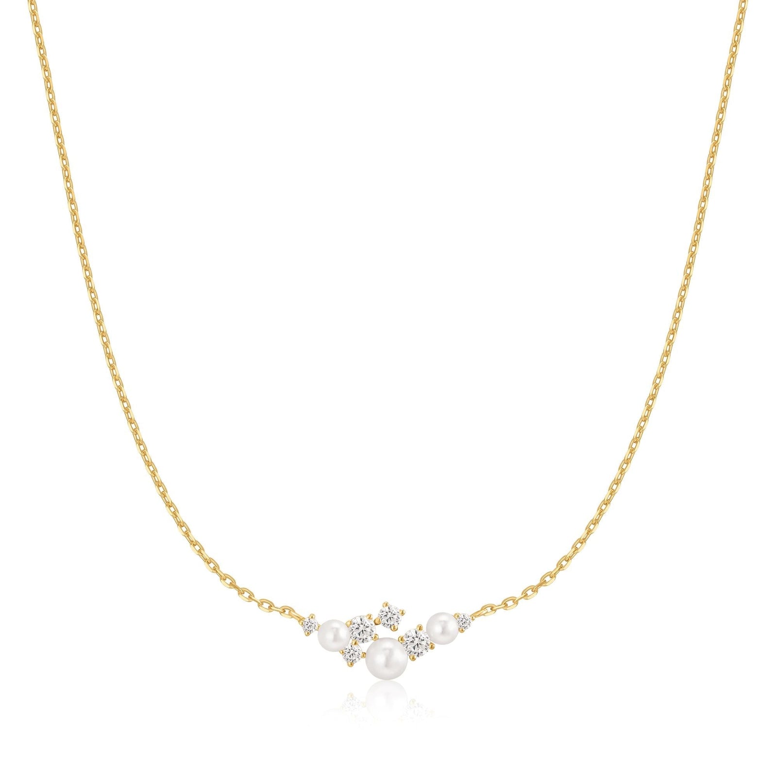 Ania Haie Silver Shell Pearl Cluster Necklace - B & S Lyncris Jewellers