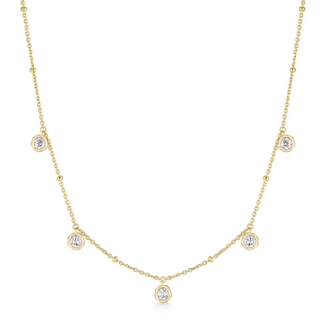Ania Haie Gold Molten Bezel-Set Droplet Station Necklace - B &amp; S Lyncris Jewellers